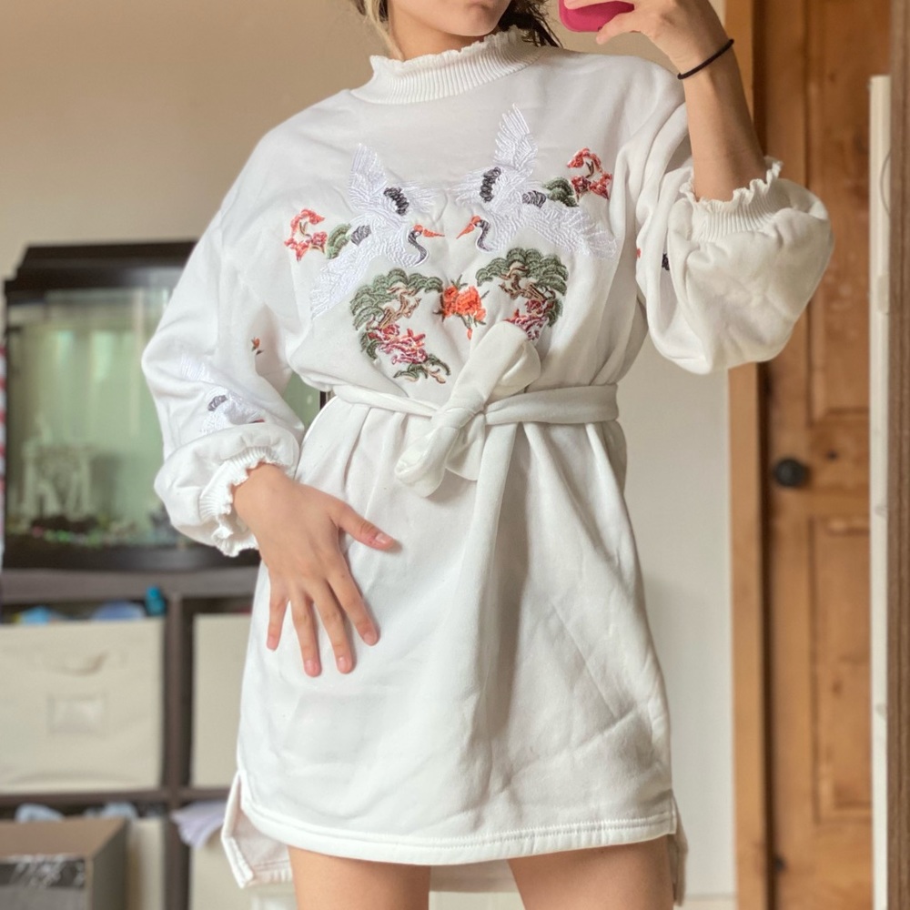 White Swan Sweater Dress